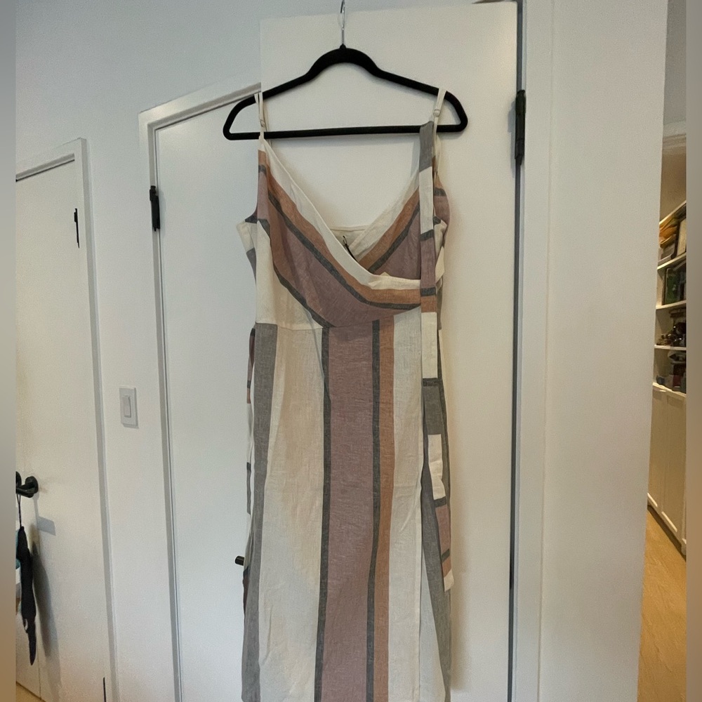 New with tags Amanda Moss linen wrap dress